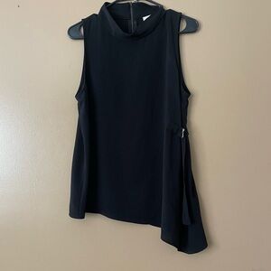 Monteau Black Sleeveless Asymmetrical Top Size Large